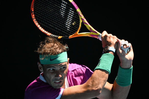 Rafael Nadal defeated Yannick Hanfmann in straight sets in round two.