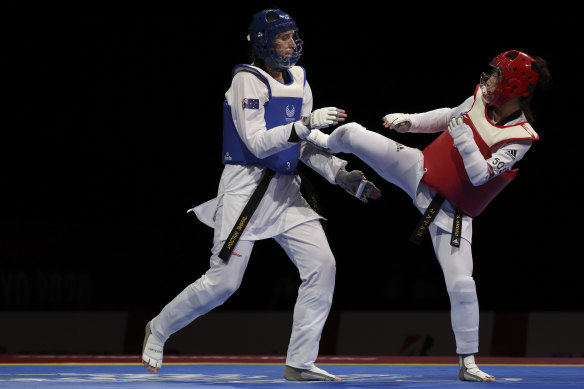 Janine Watson of Team Australia during her semi final earlier this evening. 