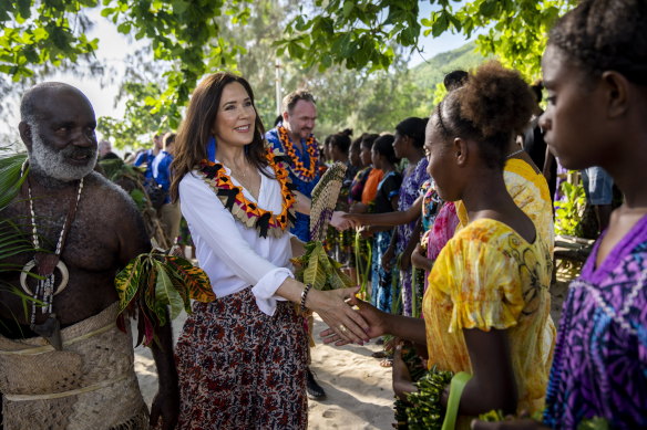 Danish Crown Princess Mary visited Pele Island in Vanuatu on Sunday, 23 April.