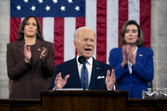 President Joe Biden delivers the State of the Union address in Washington DC on March 1.