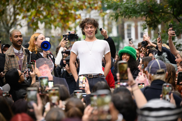 Oscar, the winning contestant in a Harry Styles lookalike competition in London. 