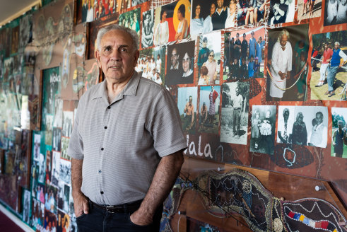 Yorta Yorta man Paul Briggs at Rumbalara Football Netball Club, which he founded in the 1980s.