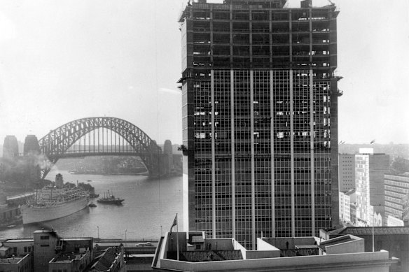 The original AMP building in 1961 as it was under construction.