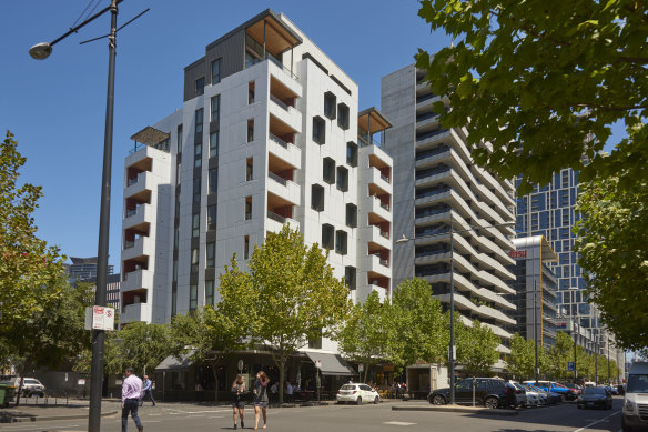 The Lendlease Forte apartment building in the Docklands. 