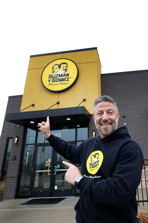 Steven Marks, founder and CEO of Guzman y Gomez poses for a photo at Guzman y Gomez Mexican Kitchen in Schaumburg, Illinois.