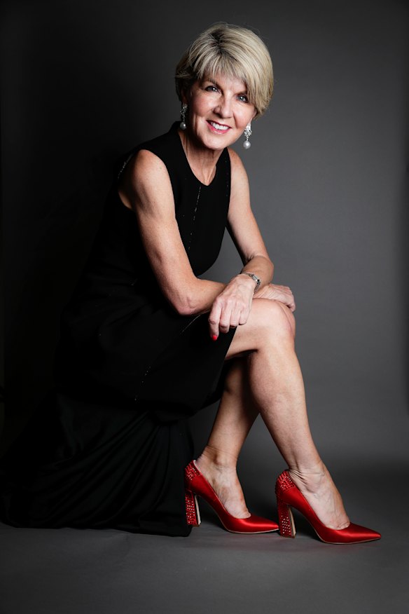 Julie Bishop wears the shoes she had on the day she resigned as foreign minister.