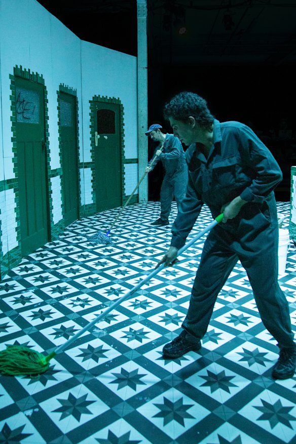 The play is loosely structured around developmental psychology.