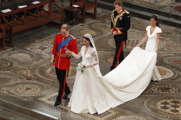 William and Kate with Prince Harry and Pippa Middleton, who made her own headlines.