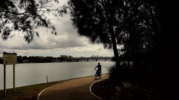 The Bay Run is a popular track for walkers, runners and cyclists in the inner west.