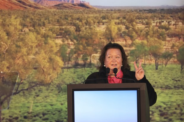 Gina Rinehart appears at the Bush Summit in Perth.