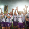 Melbourne Storm winning last year’s grand final.