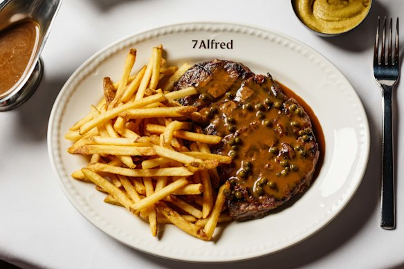 Steak frites is the main menu item at 7 Alfred.