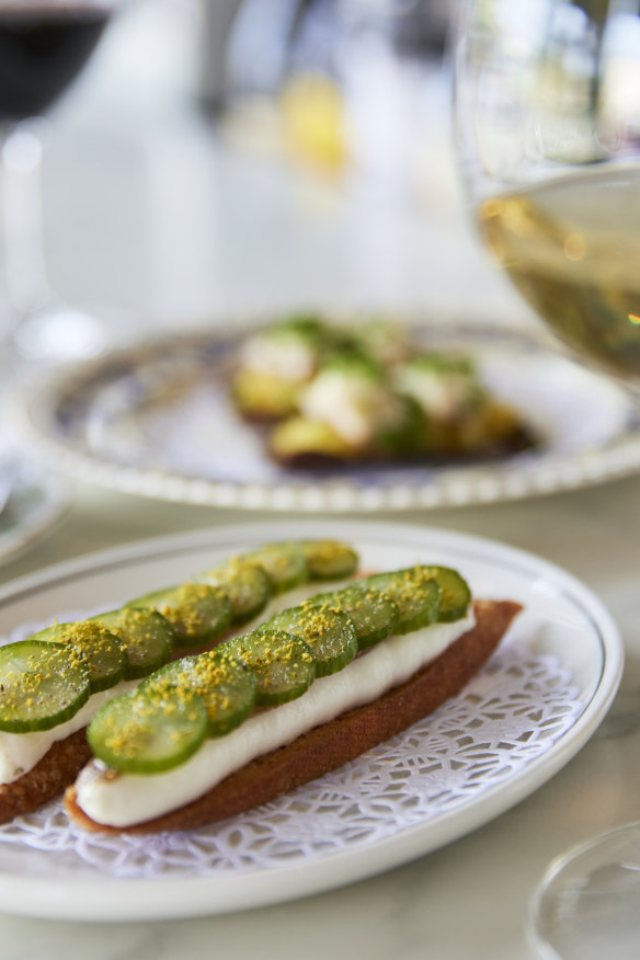 Anchovy and ricotta on toast.