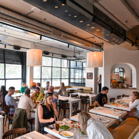 Inside the restaurant.