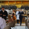 Josh Niland (centre) at the new Saint Peter, in Paddington’s Grand National Hotel.