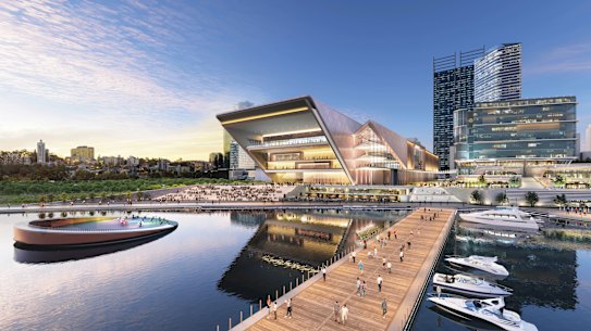 Perth Convention and Exhibition Centre concept images from Wyllie and Brookfield.