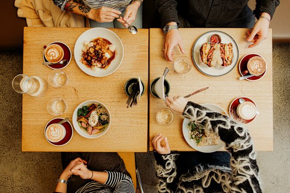 Brekkie with friends at Angus in Marrickville. 