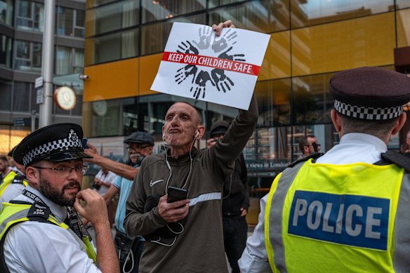 Anti-asylum seeker protesters quickly converged on the Britannia International Hotel in one of London’s most affluent areas.