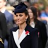 Catherine, Princess of Wales attends the wreath laying and parade service as part of the ANZAC Day commemorations at Cenotaph.