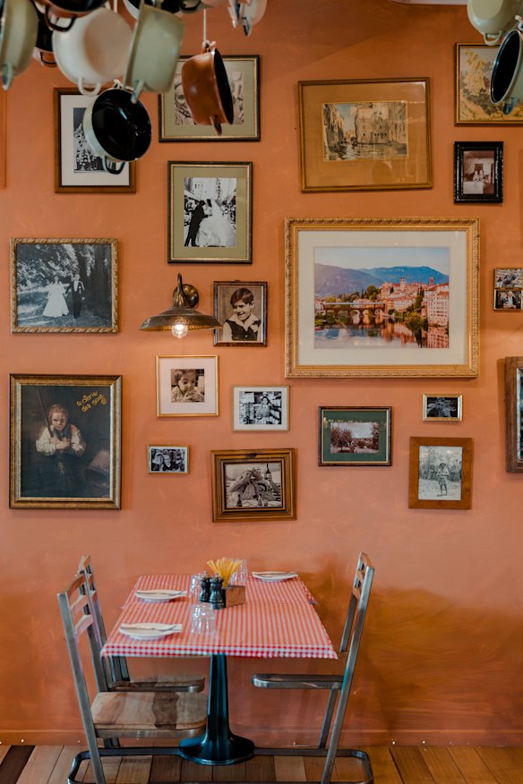 Walls are adorned with pictures of Guadagnin’s family and hometown.