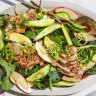 Pork, apple and spring onion salad.