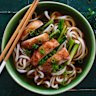 Traditionally, this dish is made with a long Japanese onion called negi, but spring onions are a wonderful substitute