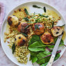 Chicken and ricotta polpette (meatballs) with brown butter and crispy sage