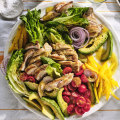 Grilled chicken salad with Dijon vinaigrette.