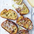 Pan-fried garlic bread.