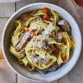 Pappardelle with white pork ragu, sage and lemon.