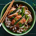 Traditionally, this dish is made with a long Japanese onion called negi, but spring onions are a wonderful substitute