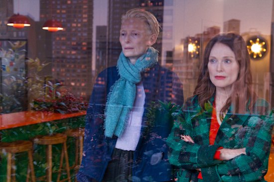 Tilda Swinton and Julianne Moore play old friends who reconnect in The Room Next Door. 