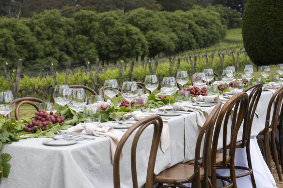 Enjoy lunch among the vines at Lancemore Lindenderry Red Hill.