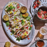 Curtis Stone’s fish tacos with pico de gallo.