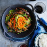 Neil Perry’s bibimbap with beef and onions.