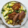 Neil Perry’s barbecued pork chops with apple and potato salad
