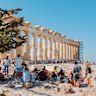 Visiting the Parthenon in Athens.