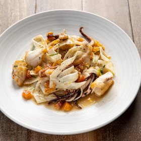 Grilled calamari with fennel and orange