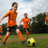 Cohen Park soccer training went ahead despite the weather.