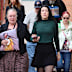 Mother of Zane Mellor, Georgie Burt (centre right) is seen outside the Devonport Magistrates Court in Devonport in June 2025.