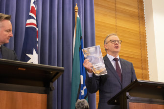 Opposition leader Anthony Albanese today.