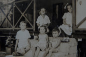 The Quin siblings on Nauru in the 1930s - (rear) David and Pat; (front) Peter, Mardi and John. 