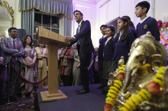 British PM Rishi Sunak hosts a reception for Diwali at 10 Downing Street. 