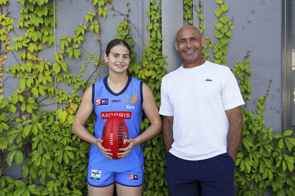 Former tennis coach Roger Rasheed encouraged his daughter India to play footy. 