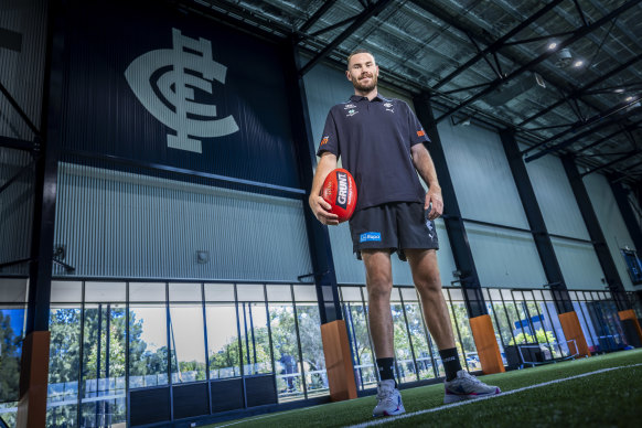 Standing tall in defence: Carlton’s Mitch McGovern.