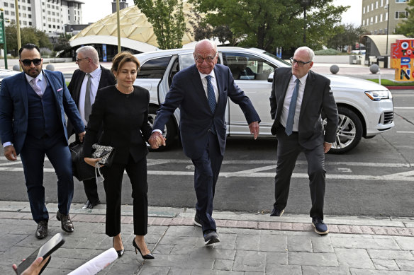 Rupert Murdoch and his wife, Elena Zhukova Murdoch, in Reno in September.