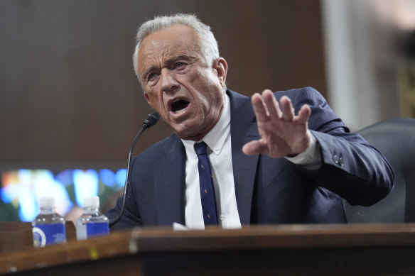 Robert F Kennedy Jr appears before the Senate finance committee for his January 29 confirmation hearing.