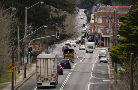 The upgrade of the Great Western Highway is intended to improve safety and remove congestion from Blue Mountains towns such as Blackheath.
