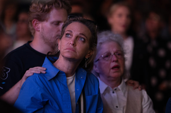 People gather for a Jewish vigil in support of Israel at Rodney Reserve in Dover Heights.