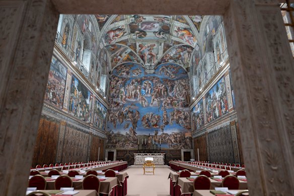 A view of the Sistine Chapel, where cardinals will gather to elect the new pope.